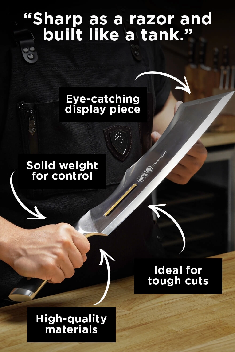 Annihilator Meat Cleaver with Stand 14" | Gladiator Series | Cleaver NSF Certified | Dalstrong 