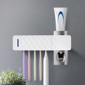 Anti-bacteria UV Automatic Toothbrush Sterilizer by Daily Boutik - White - 8.7" x 5.1" x 2.5" toothbrush holder,bathroom cup,bathroom organizer