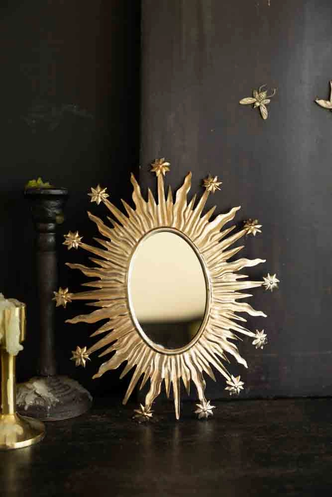 Antique Silver Sunburst & Stars Mirror