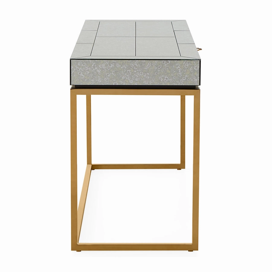 Antiqued Mirror 3-Drawer Desk | Jonathan Adler Delphine