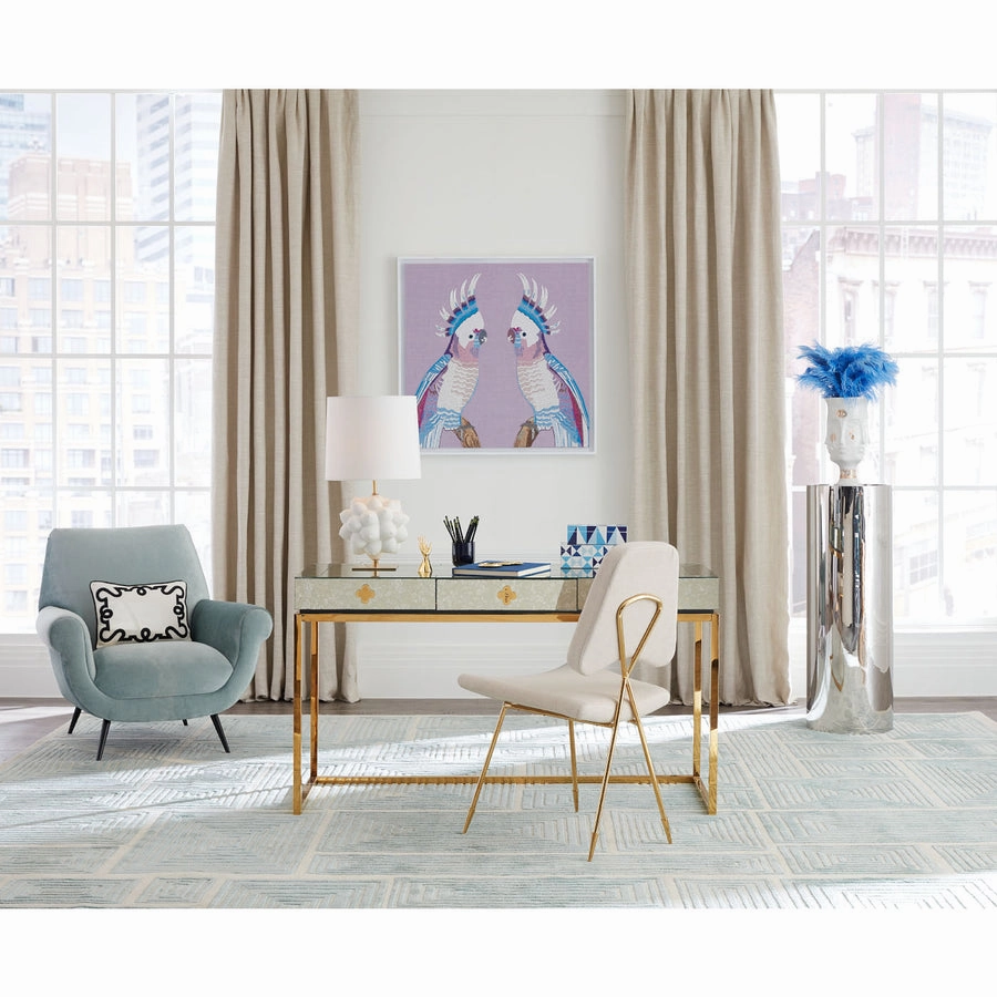 Antiqued Mirror 3-Drawer Desk | Jonathan Adler Delphine