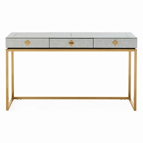 Antiqued Mirror 3-Drawer Desk | Jonathan Adler Delphine desk,home desk,workstation