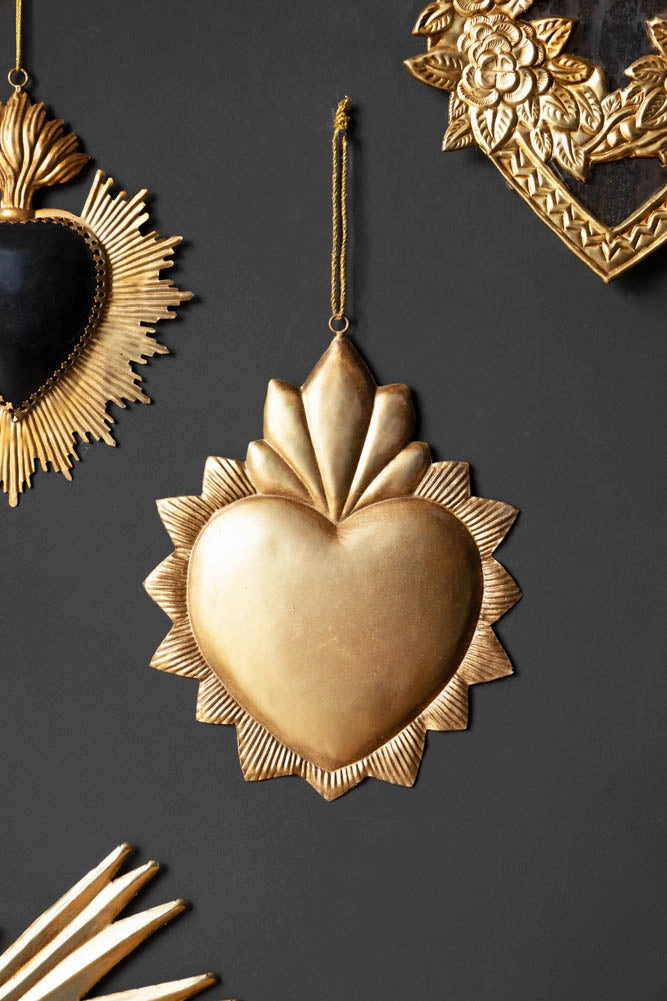 Antiqued-Style Metal Heart Hanging Decoration