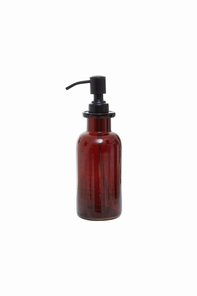 Apothecary-Style Amber Glass Soap Dispenser - 300ml