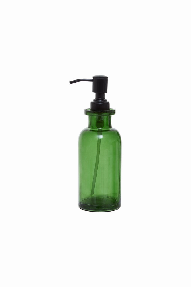 Apothecary-Style Green Glass Soap Dispenser - 300ml