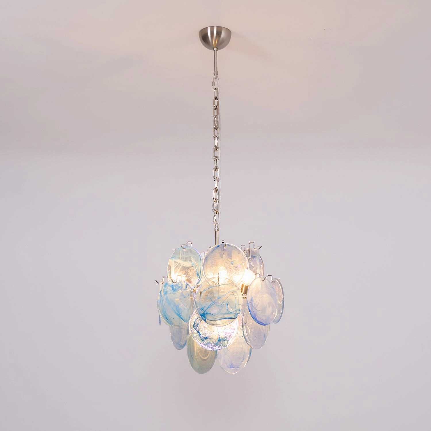 Aqua Blue Glass Murano Chandelier