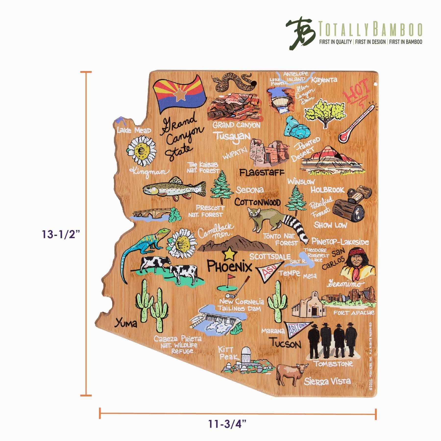 Arizona Cutting Board with Artwork by Fish Kiss