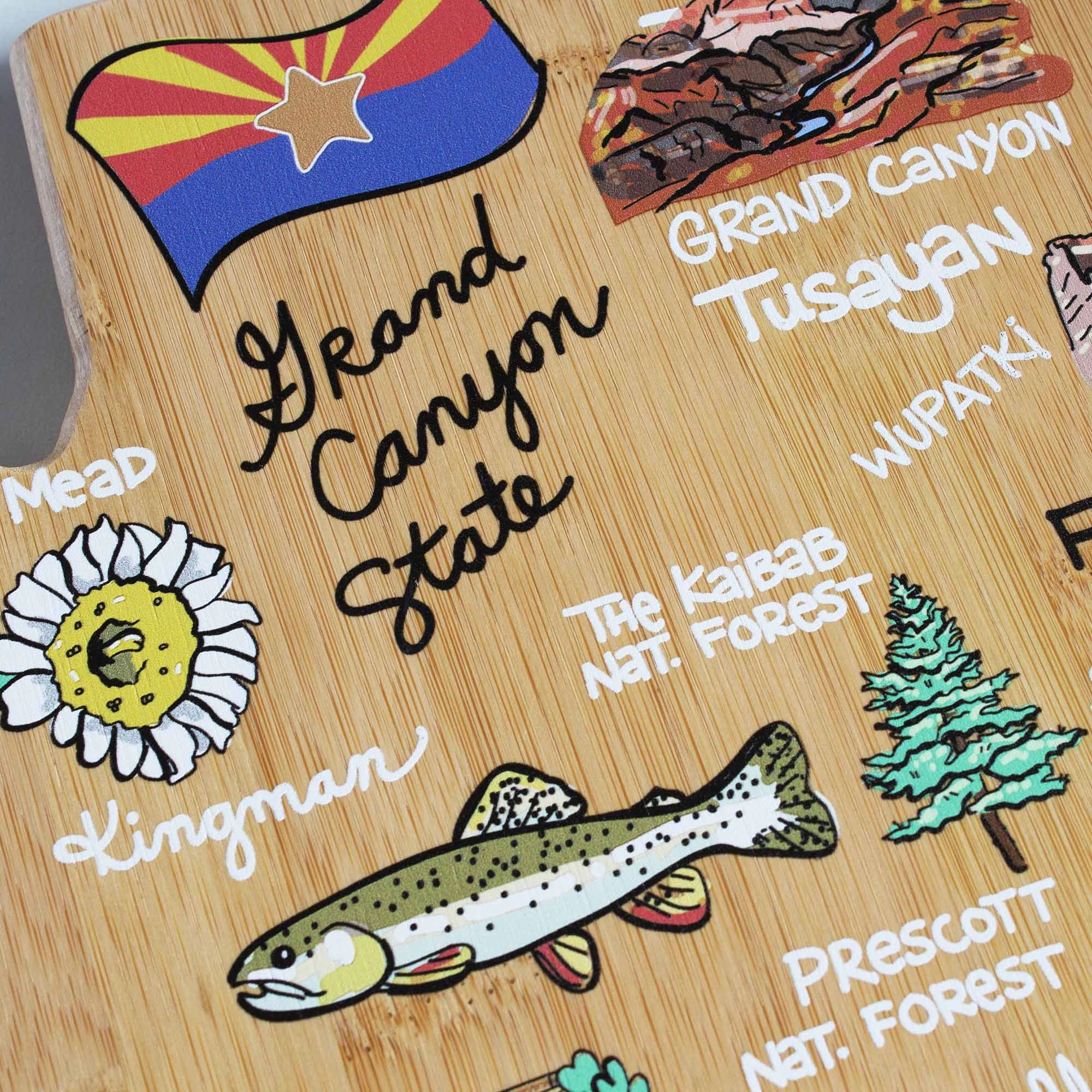 Arizona Cutting Board with Artwork by Fish Kiss