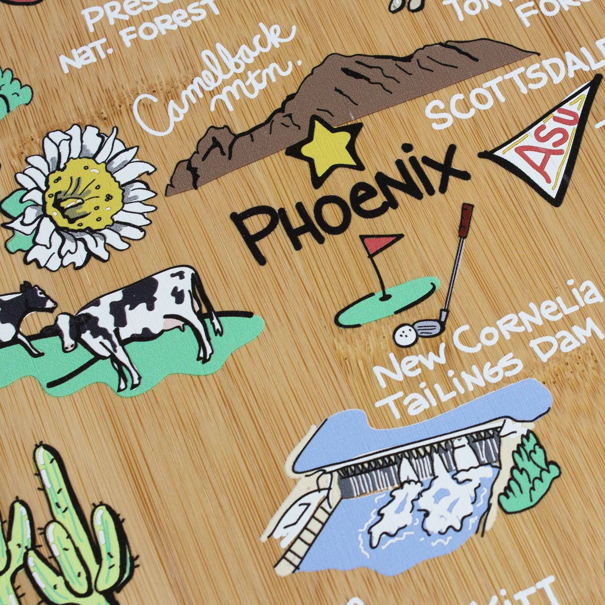 Arizona Cutting Board with Artwork by Fish Kiss