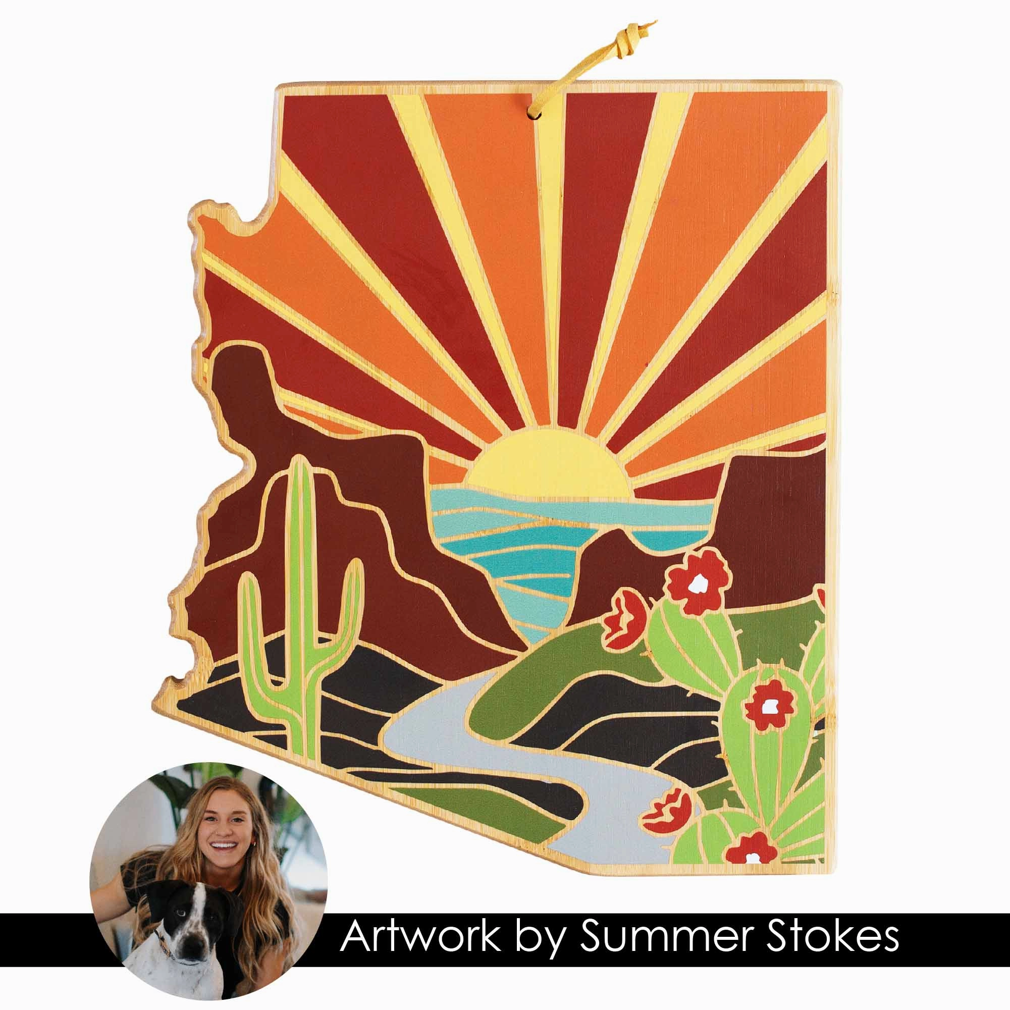 Arizona Cutting Board with Artwork by Summer Stokes