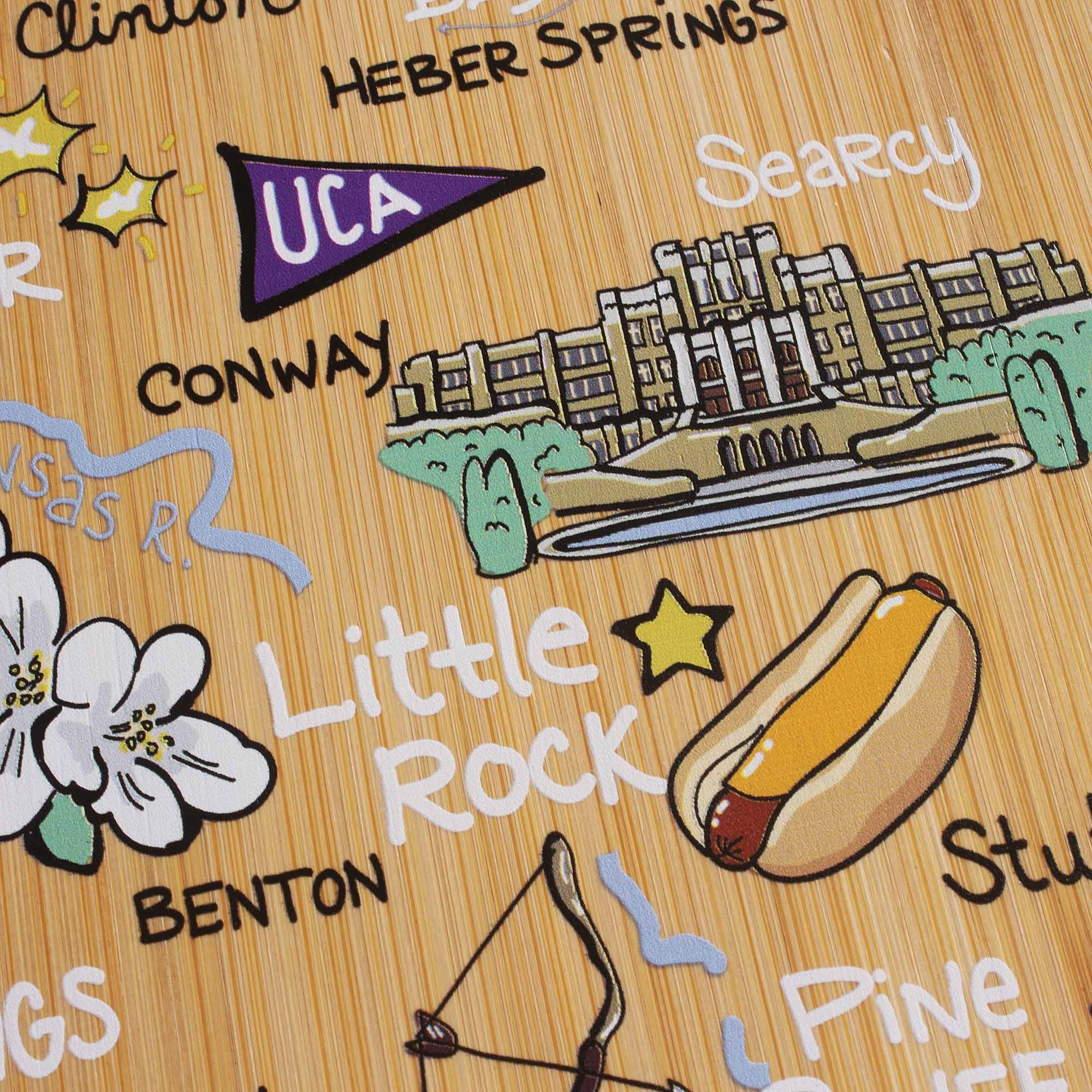 Arkansas Cutting Board with Artwork by Fish Kiss