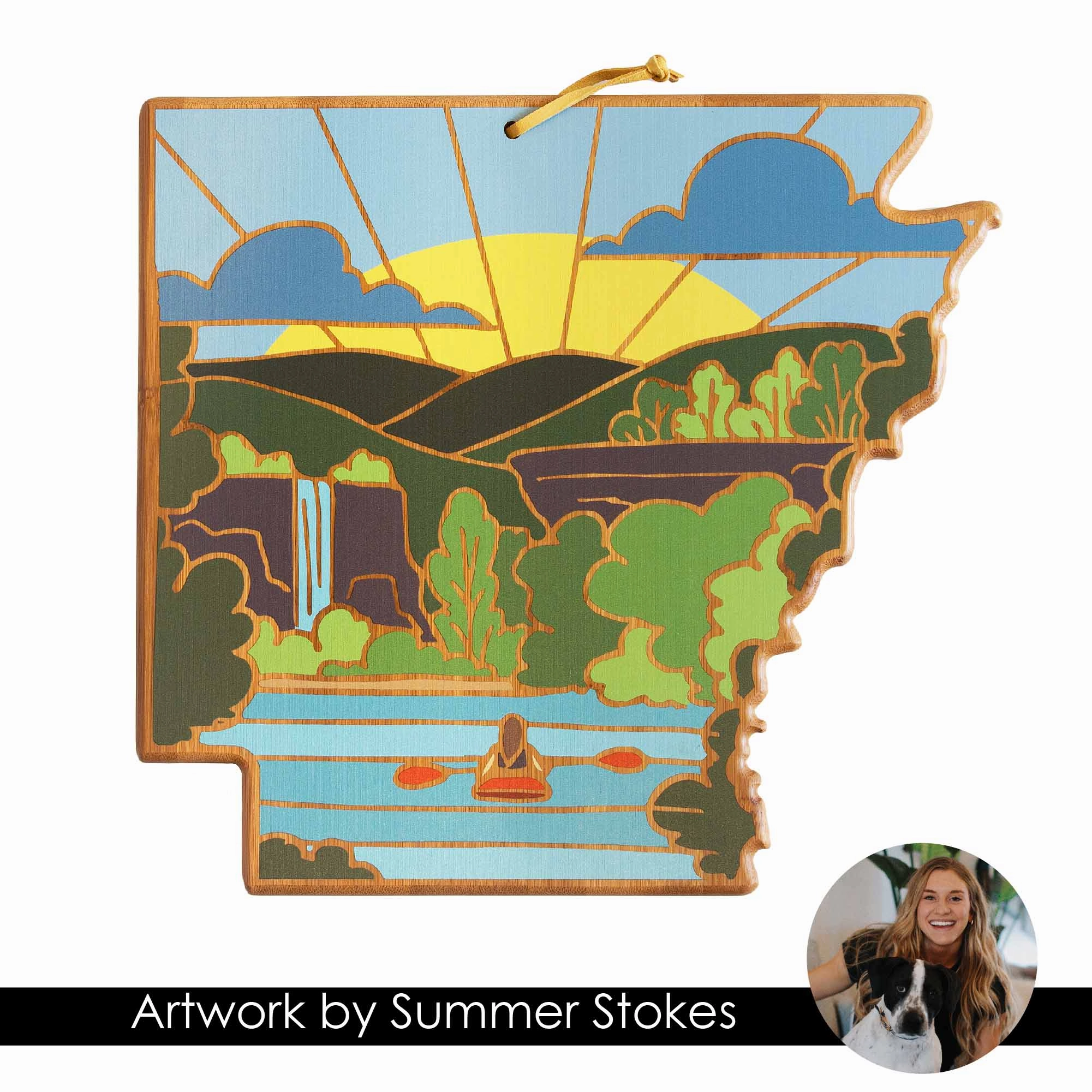 Arkansas Cutting Board with Artwork by Summer Stokes