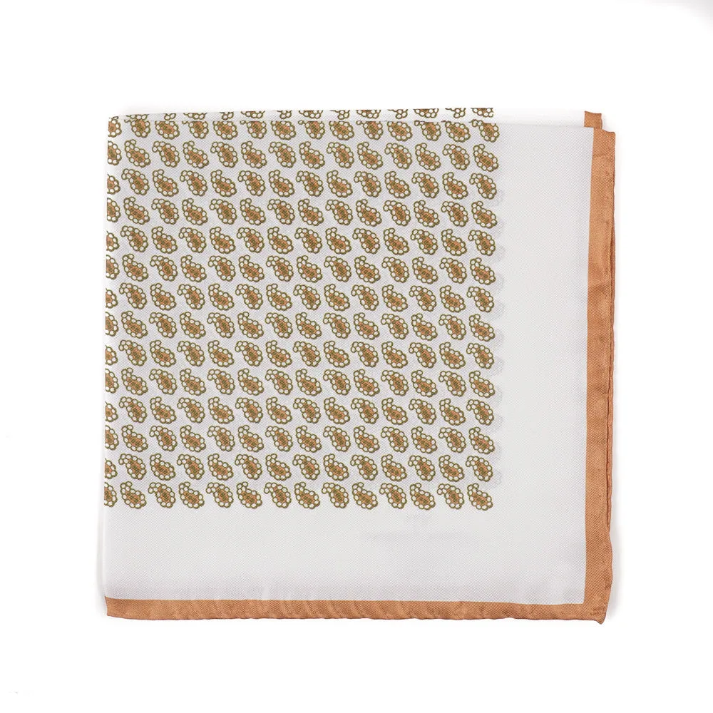 Attolini Paisley Print Silk Pocket Square Clothing_Cesare-Attolini