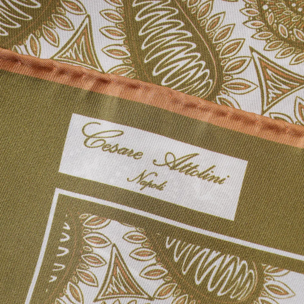 Attolini Paisley Print Silk Pocket Square Clothing_Cesare-Attolini