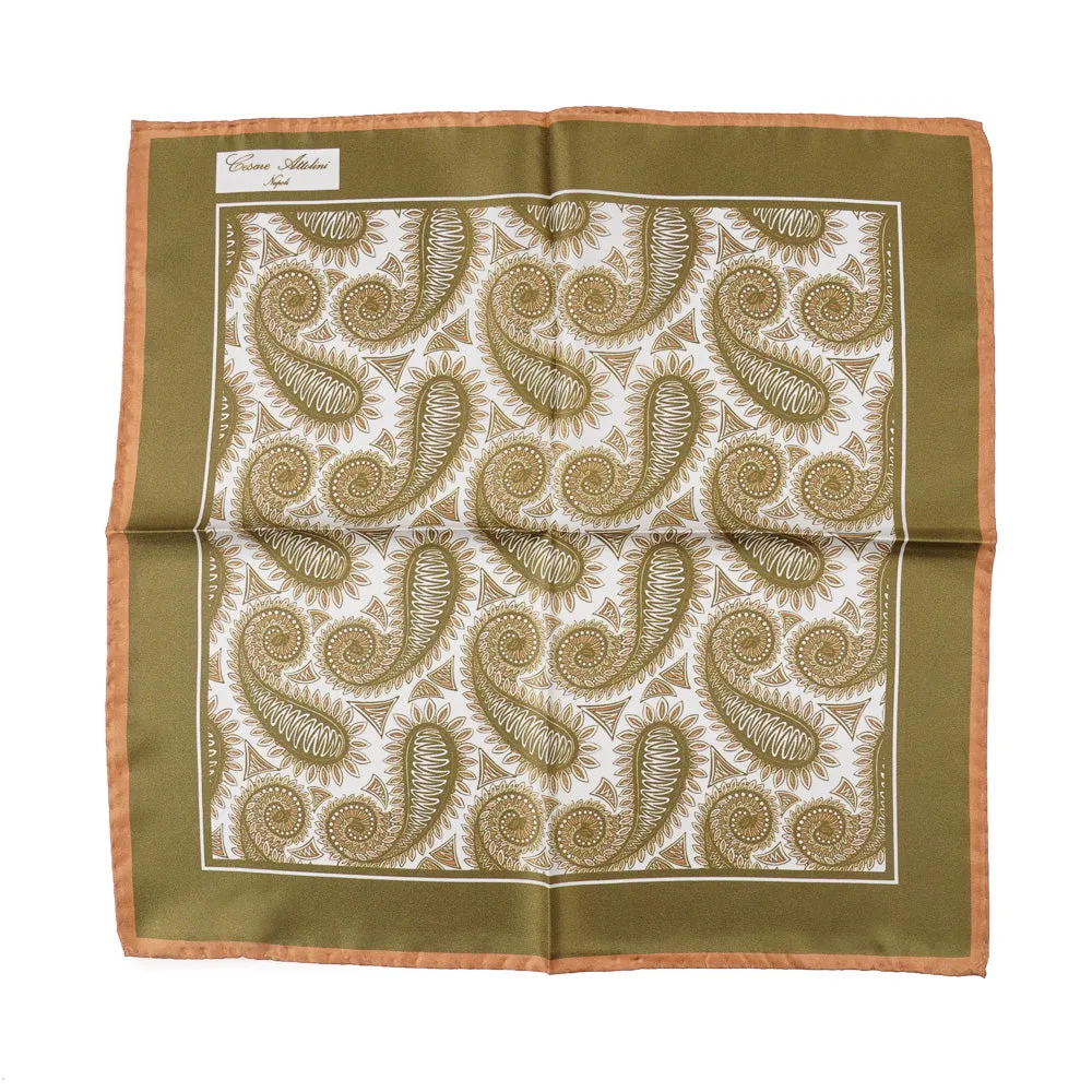 Attolini Paisley Print Silk Pocket Square Clothing_Cesare-Attolini