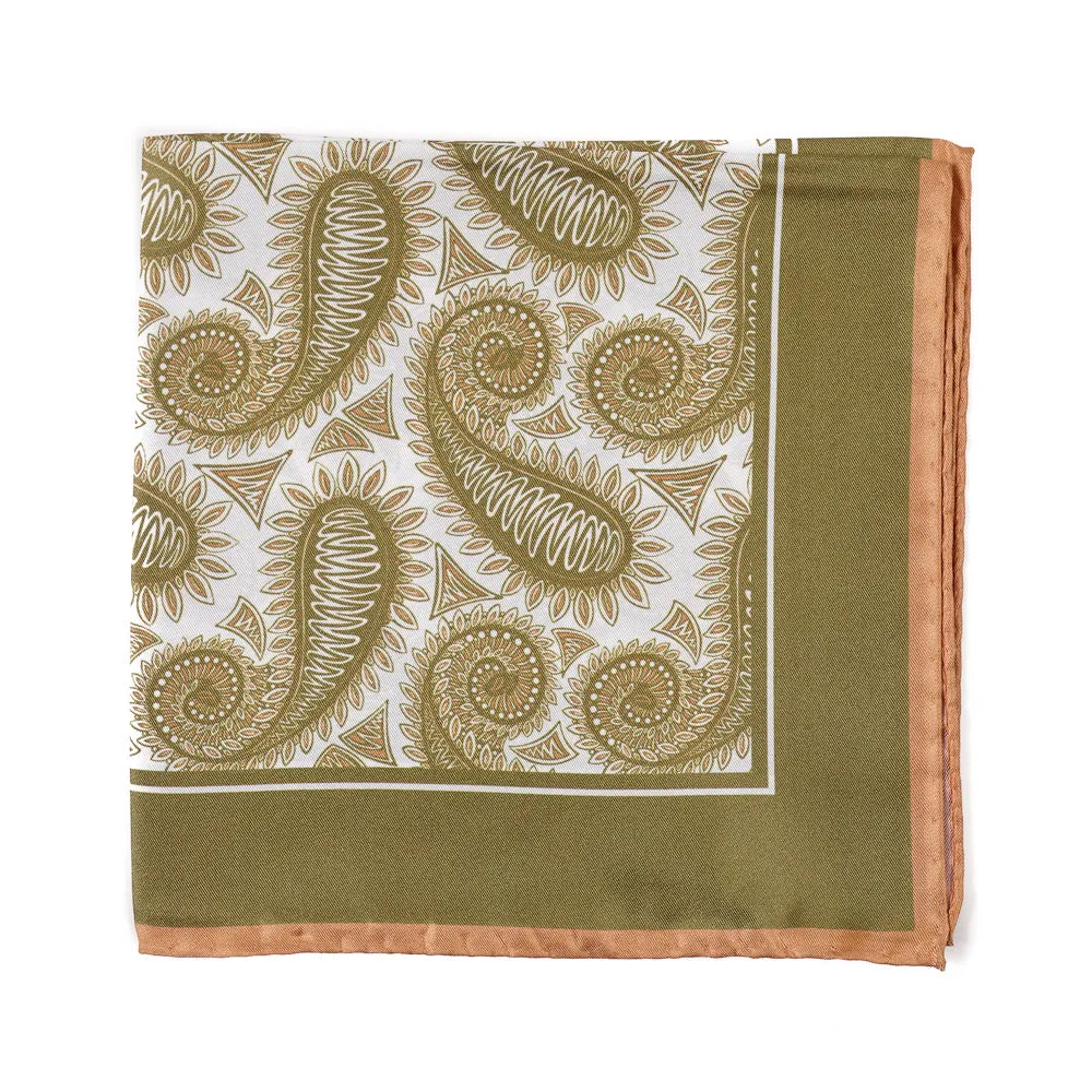 Attolini Paisley Print Silk Pocket Square Clothing_Cesare-Attolini