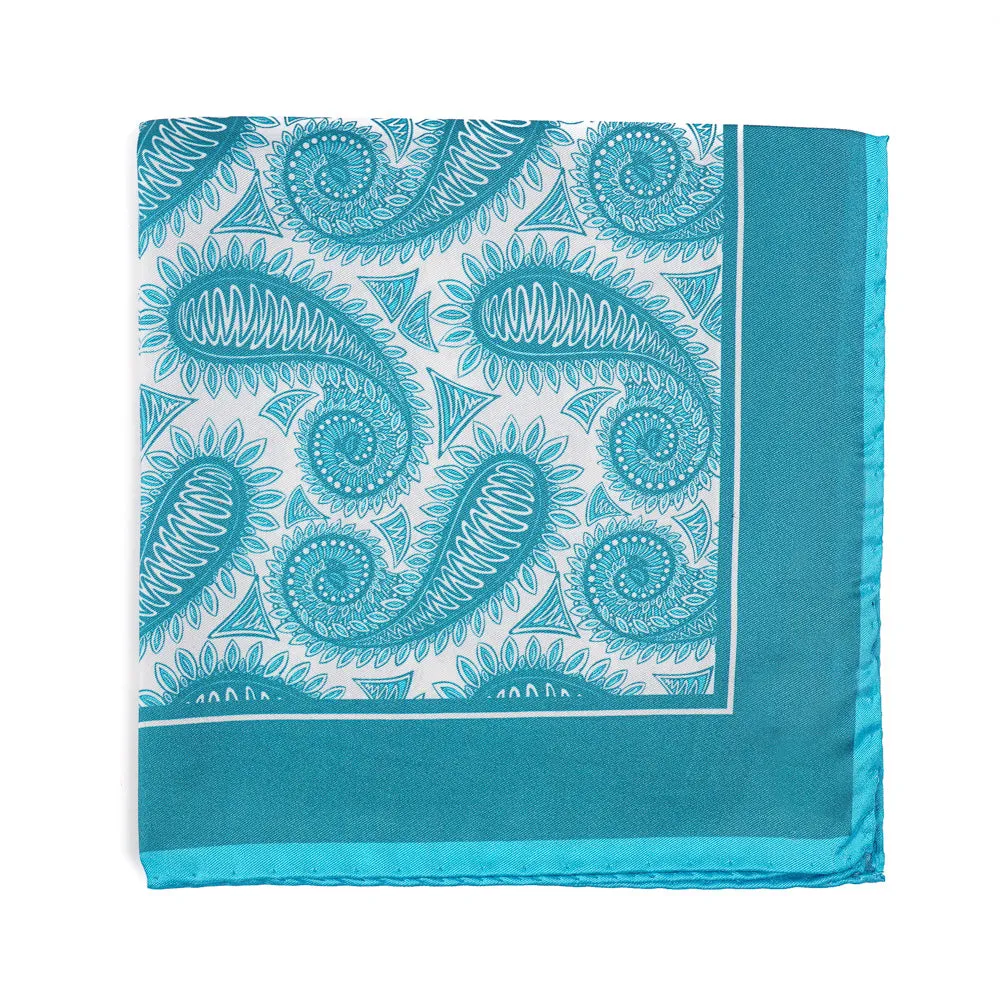 Attolini Paisley Print Silk Pocket Square Clothing_Cesare-Attolini