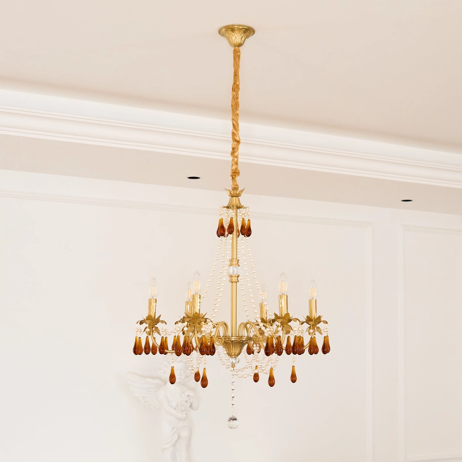 Aureate Amber Crystal Chandelier