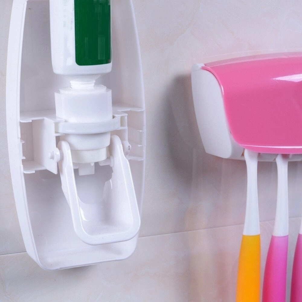 Automatic Toothpaste Squeezer   5-Toothbrush Holder