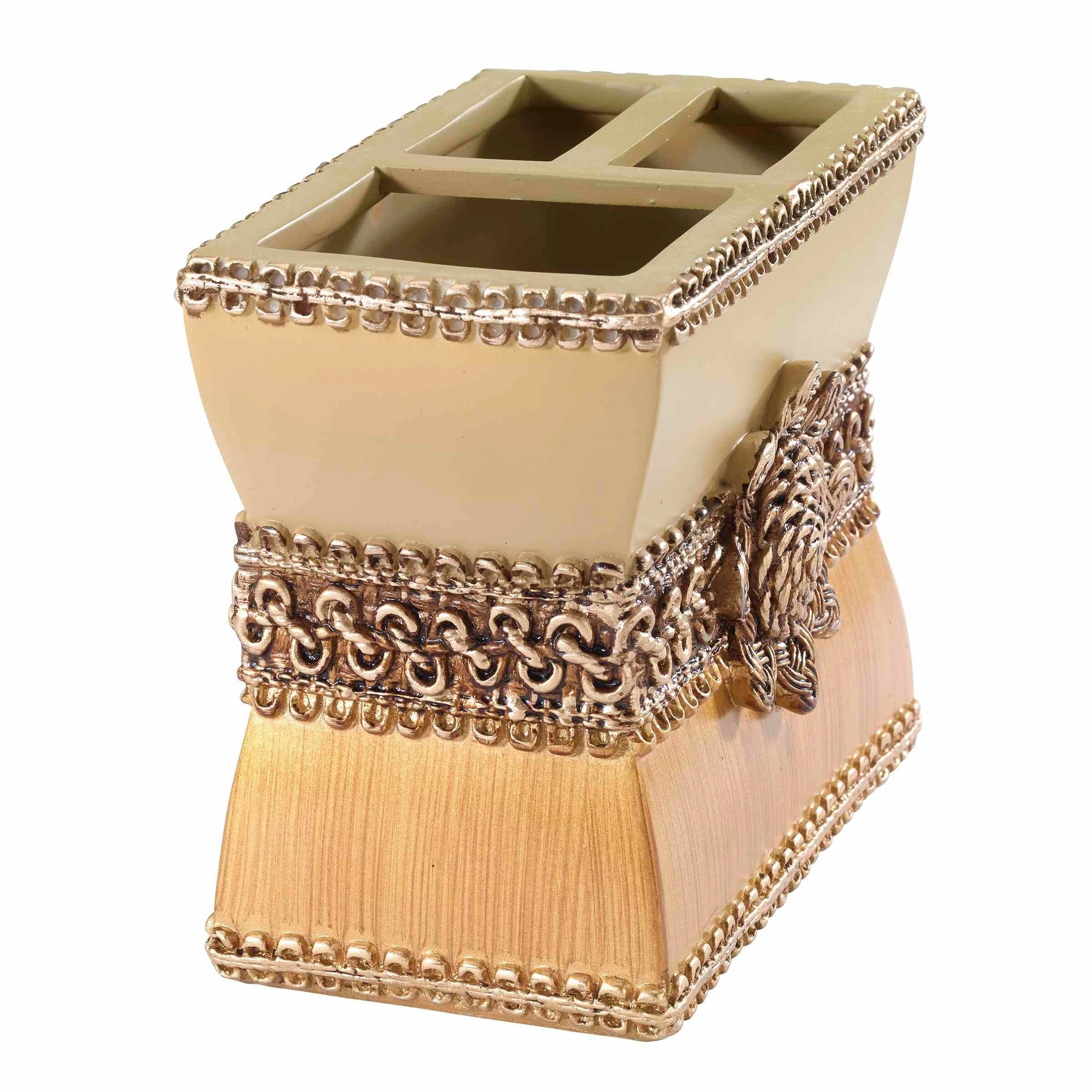 Avanti Linens Braided Medallion Toothbrush Holder - Gold - Toothbrush Holder