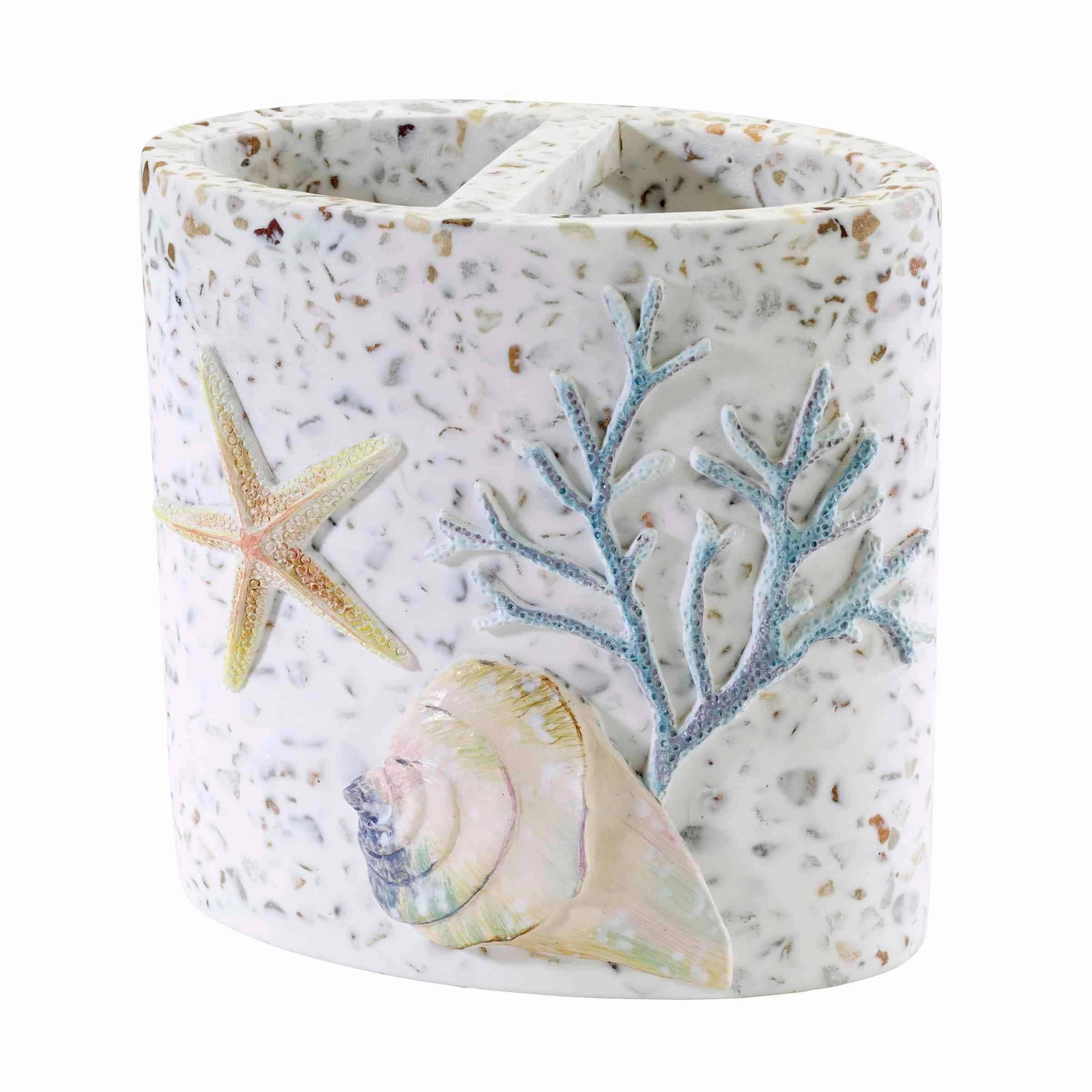 Avanti Linens Coastal Terrazzo Toothbrush Holder - Multicolor - Toothbrush Holder toothbrush holder,bathroom cup,bathroom organizer
