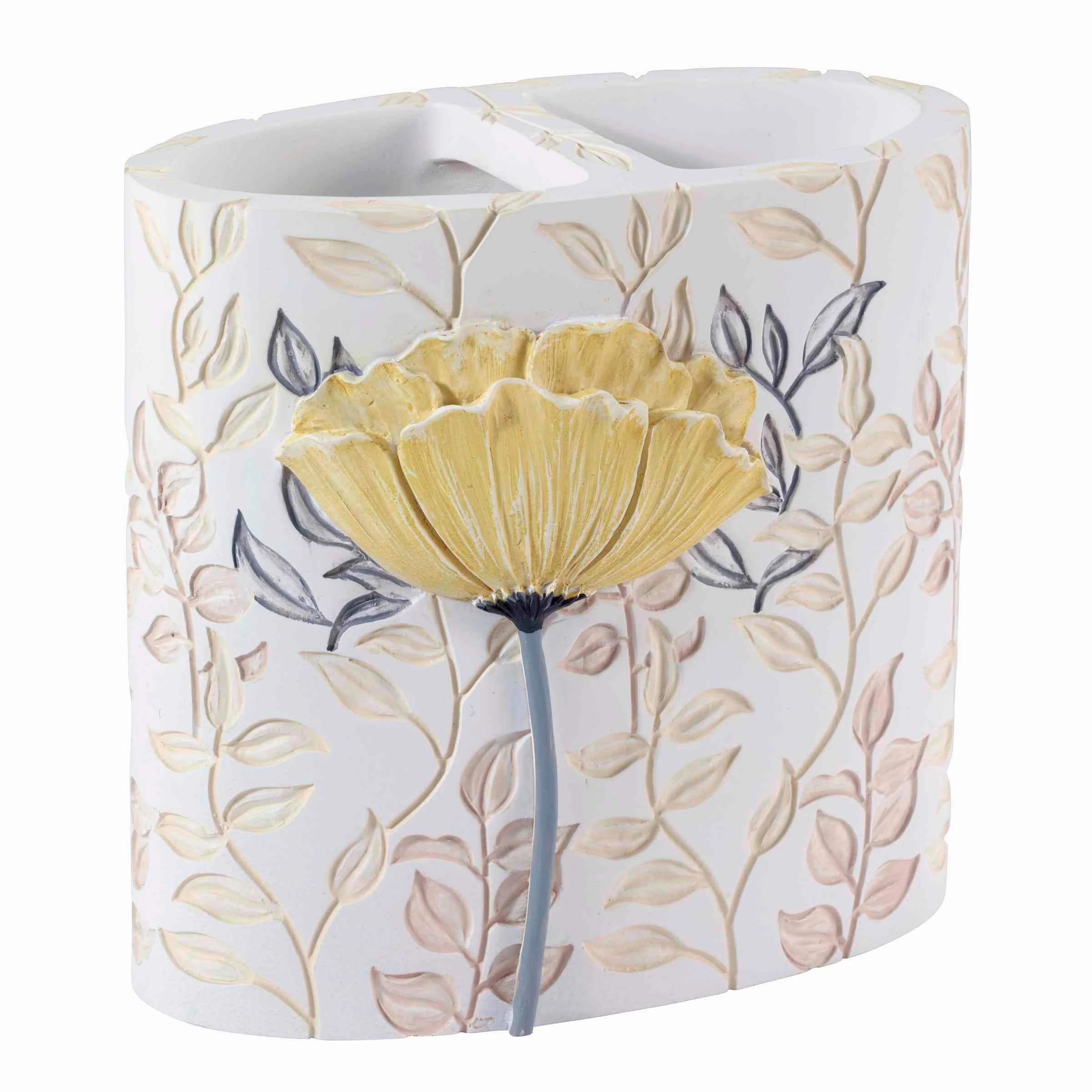 Avanti Linens Marielle Toothbrush Holder - Yellow - Toothbrush Holder toothbrush holder,bathroom cup,bathroom organizer