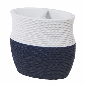 Avanti Wilmington Toothbrush Holder - Navy / White toothbrush holder,bathroom cup,bathroom organizer