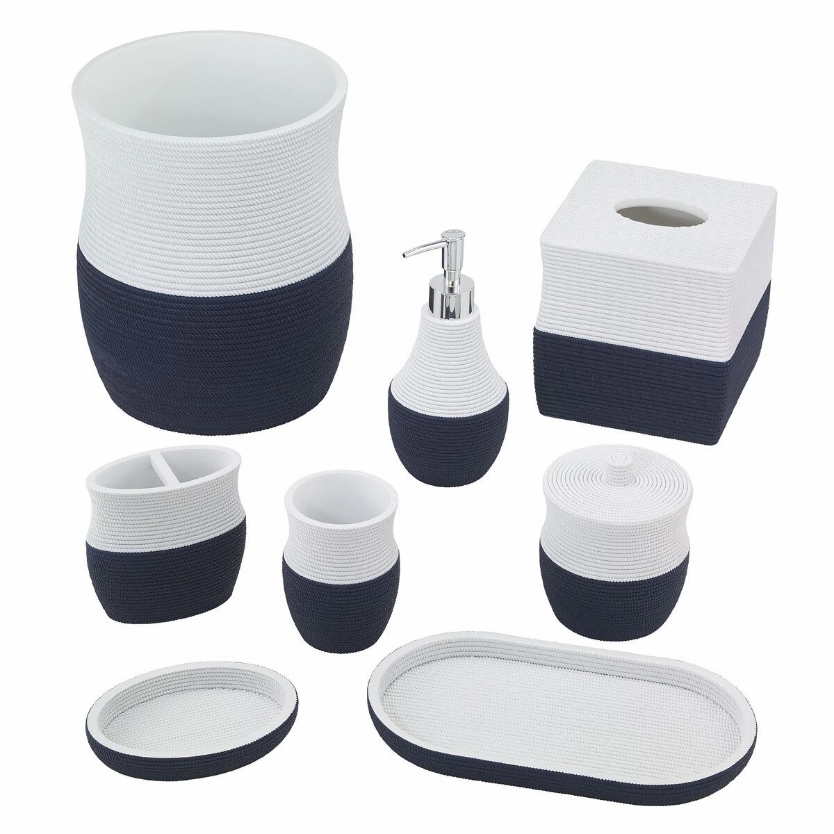 Avanti Wilmington Toothbrush Holder - Navy / White