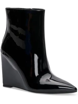 Azah Womens Patent Leather Pointed Toe Ankle Boots ecco Shoes