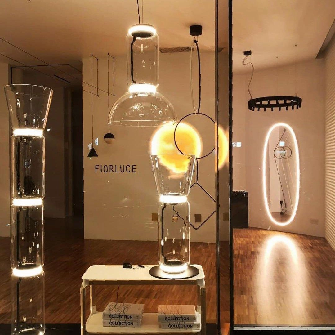 Bamboo Glass Floor Lamp