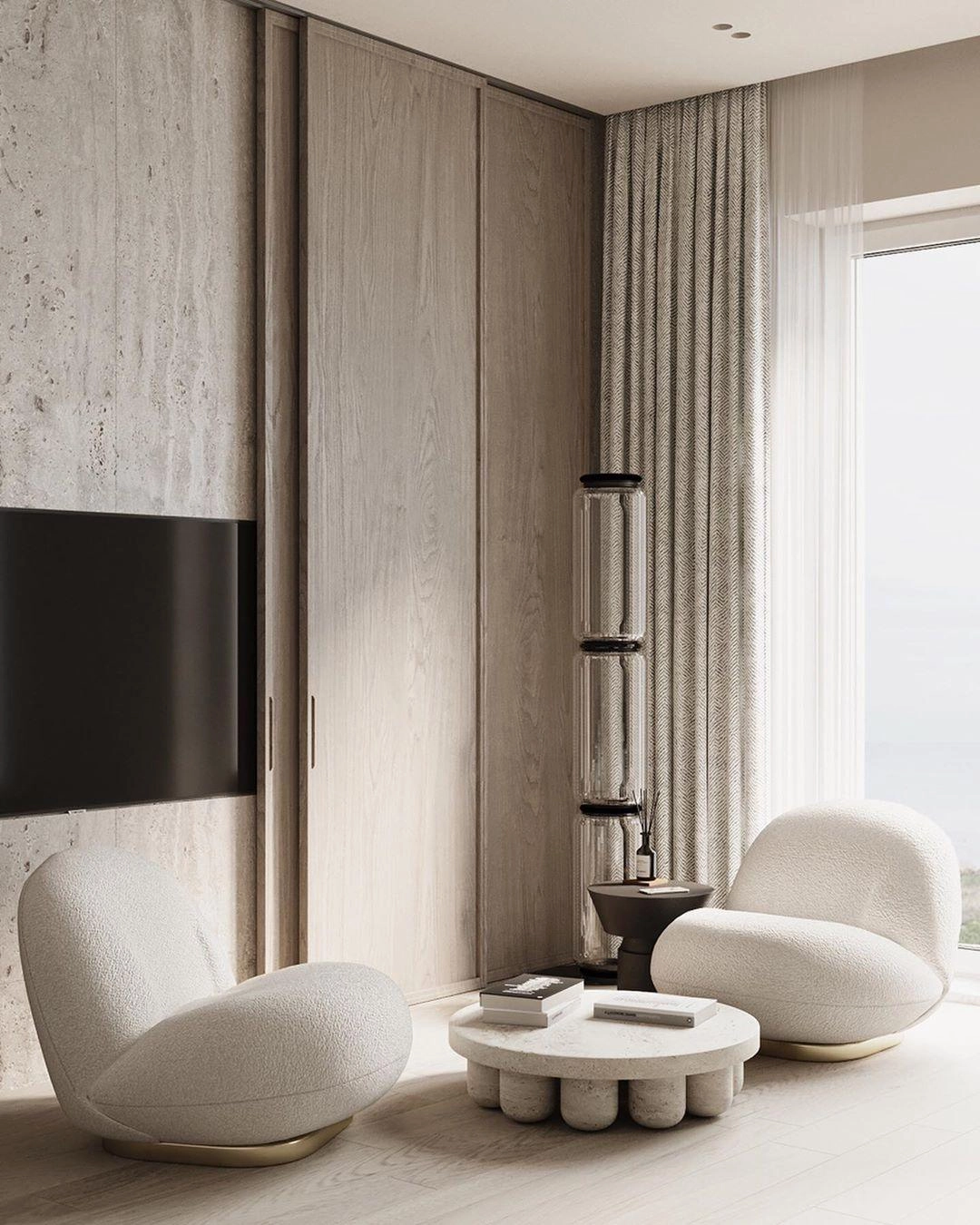 Bamboo Glass Floor Lamp