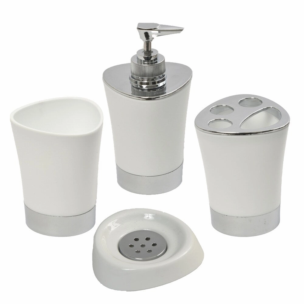 Bathroom Toothbrush and Toothpaste Holder -Chrome Parts- Solid Colors