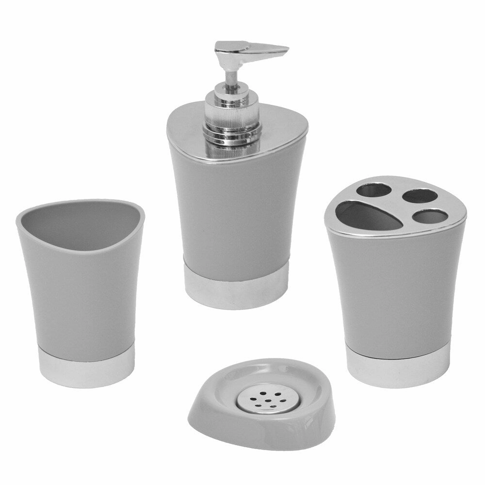 Bathroom Toothbrush and Toothpaste Holder -Chrome Parts- Solid Colors