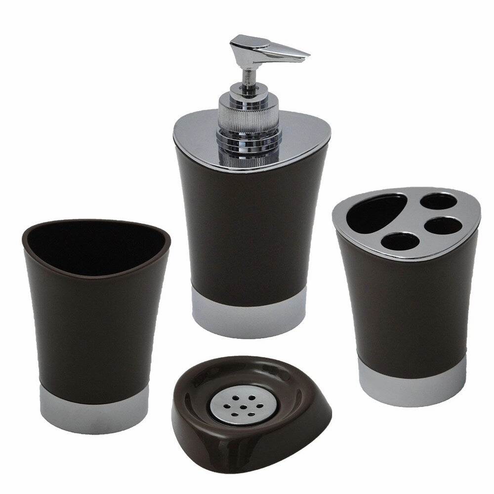 Bathroom Toothbrush and Toothpaste Holder -Chrome Parts- Solid Colors