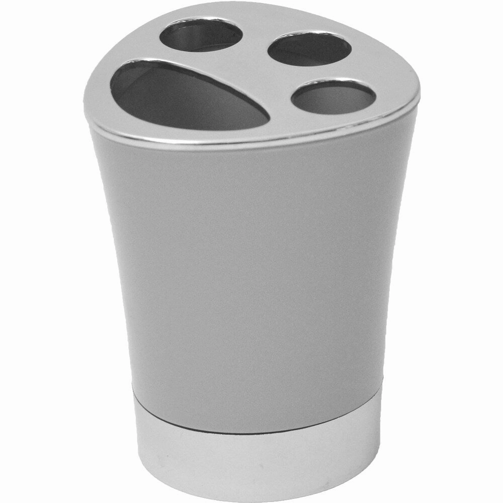 Bathroom Toothbrush and Toothpaste Holder -Chrome Parts- Solid Colors