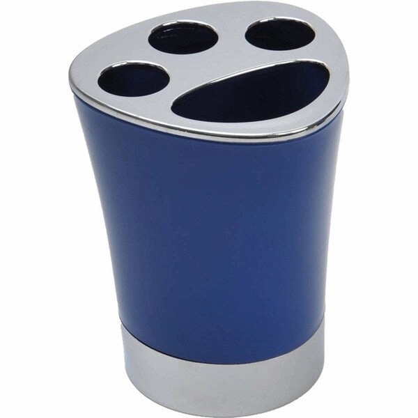 Bathroom Toothbrush and Toothpaste Holder -Chrome Parts- Solid Colors