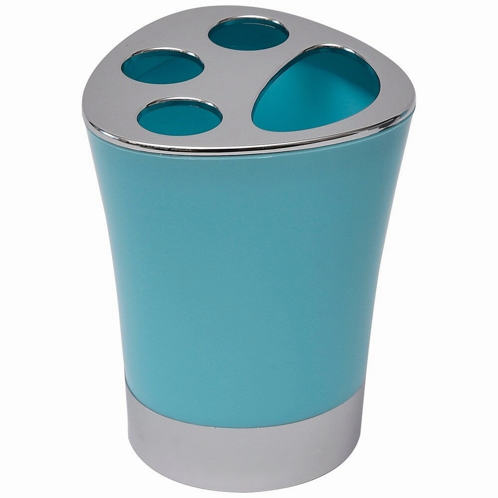 Bathroom Toothbrush and Toothpaste Holder -Chrome Parts- Solid Colors