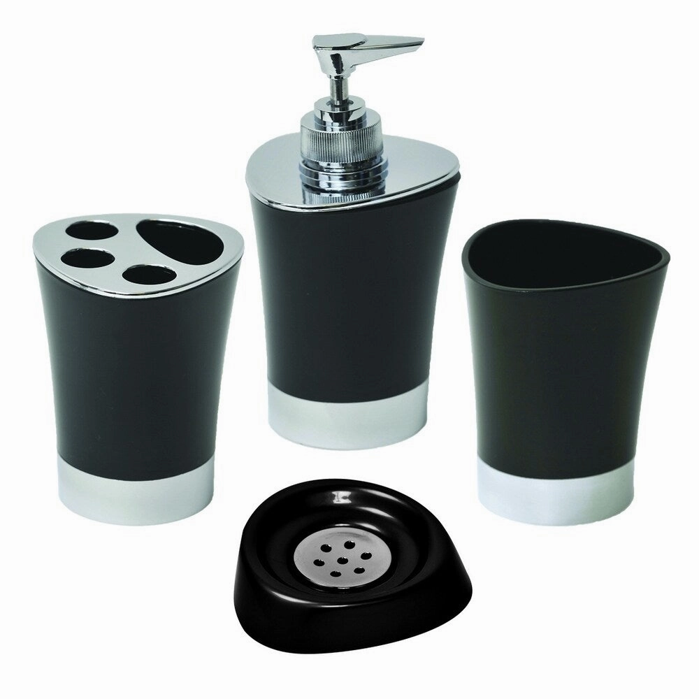 Bathroom Toothbrush and Toothpaste Holder -Chrome Parts- Solid Colors