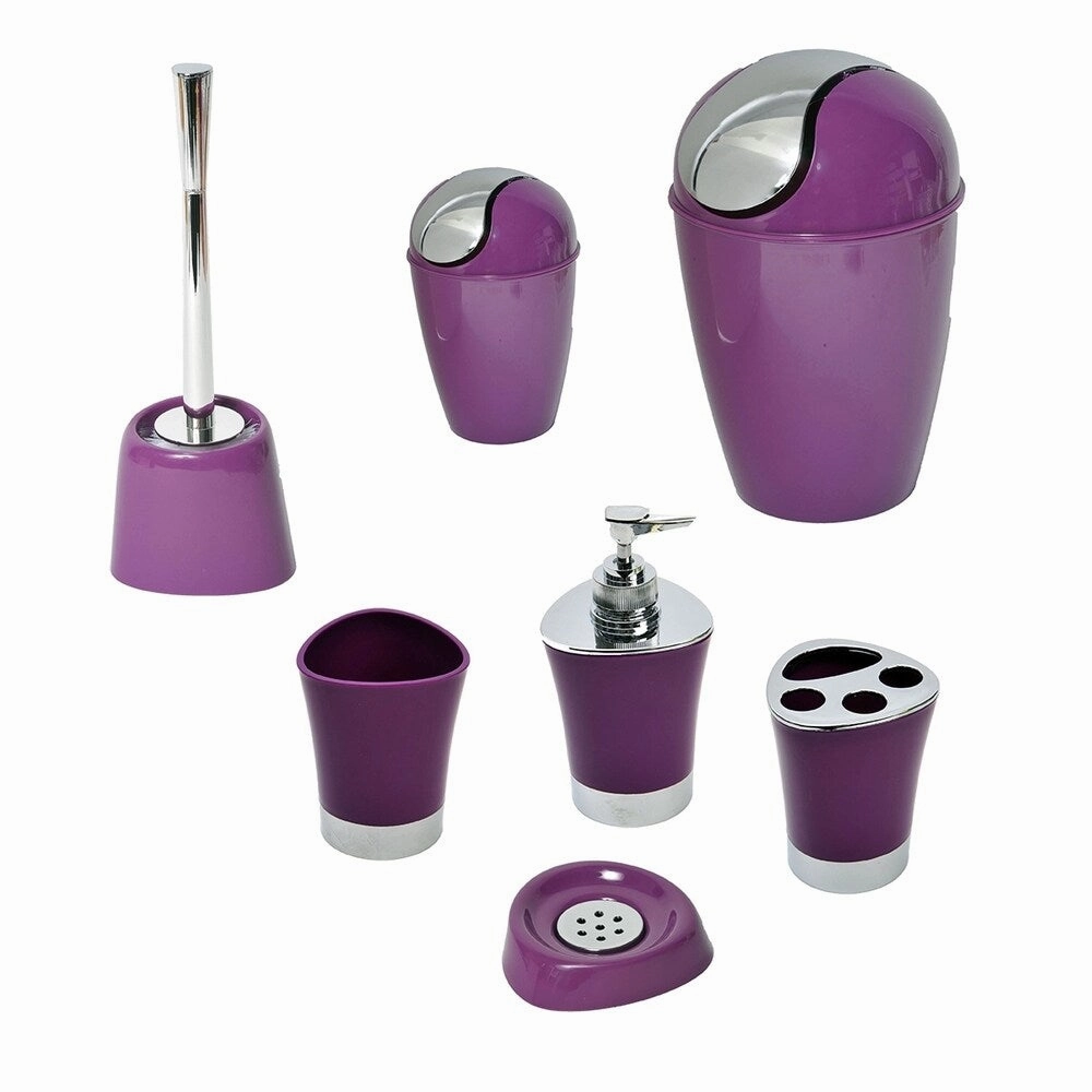 Bathroom Toothbrush and Toothpaste Holder -Chrome Parts- Solid Colors