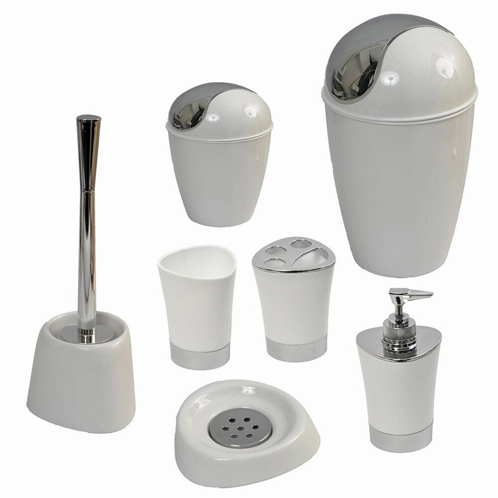 Bathroom Toothbrush and Toothpaste Holder -Chrome Parts- Solid Colors