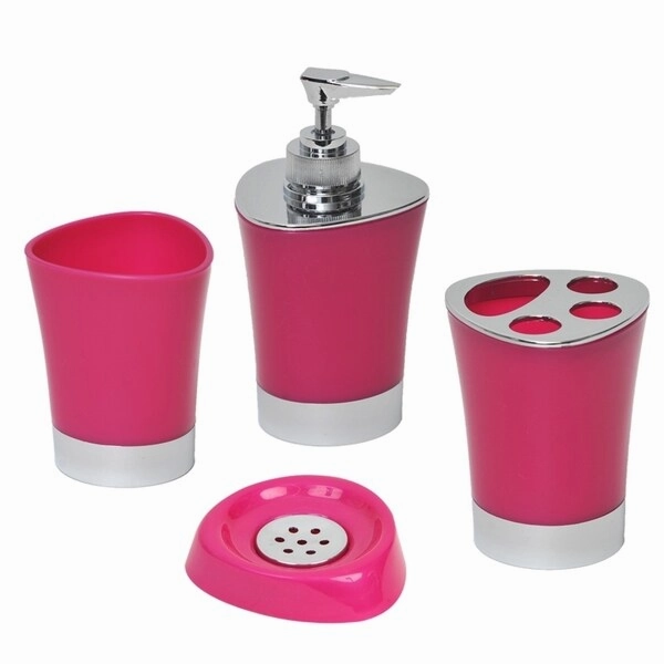 Bathroom Toothbrush and Toothpaste Holder -Chrome Parts- Solid Colors