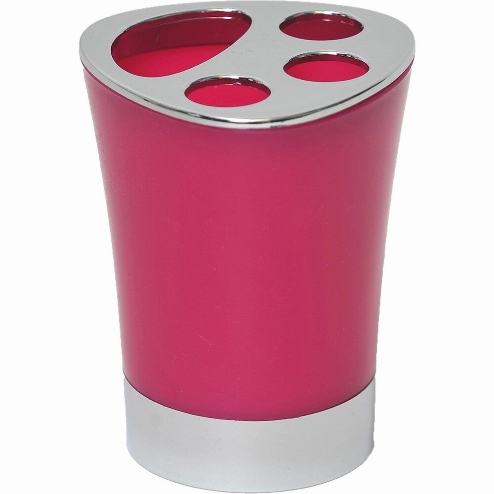 Bathroom Toothbrush and Toothpaste Holder -Chrome Parts- Solid Colors