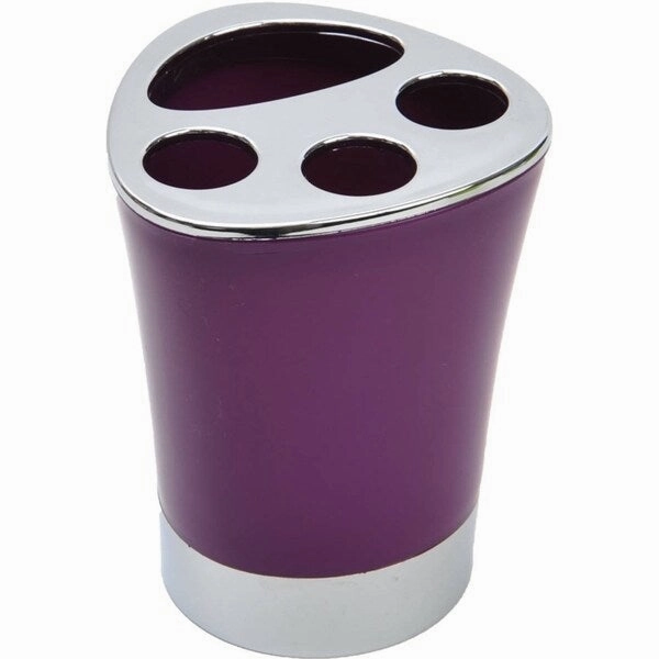 Bathroom Toothbrush and Toothpaste Holder -Chrome Parts- Solid Colors
