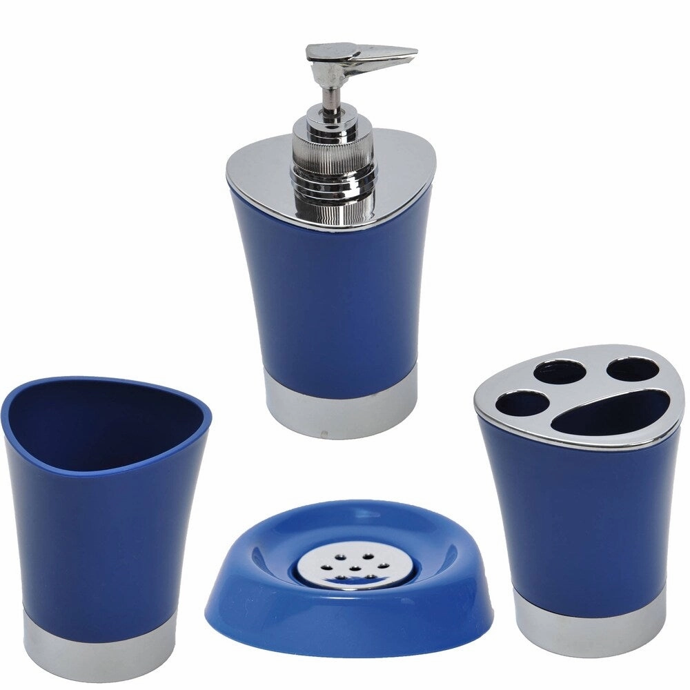 Bathroom Toothbrush and Toothpaste Holder -Chrome Parts- Solid Colors