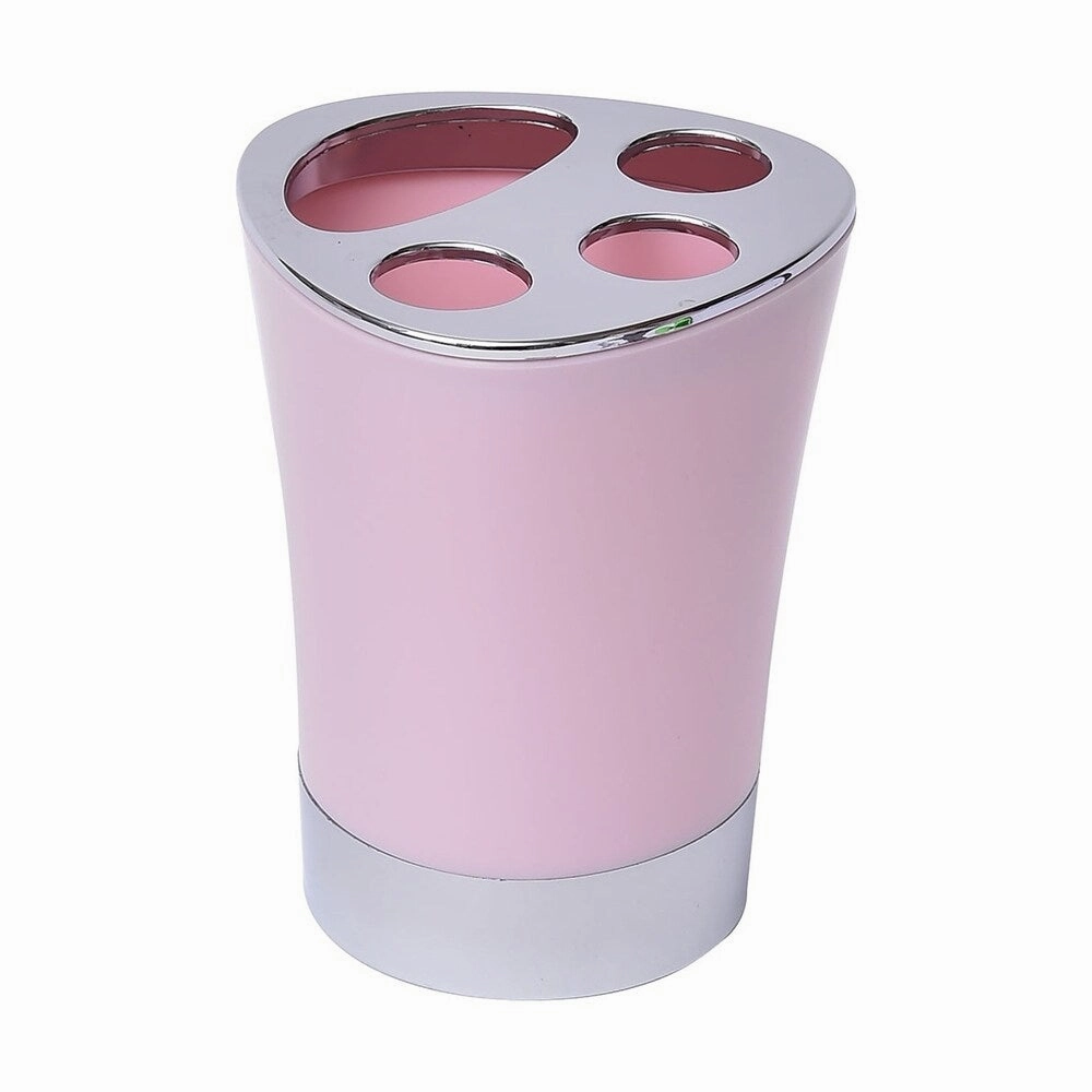Bathroom Toothbrush and Toothpaste Holder -Chrome Parts- Solid Colors