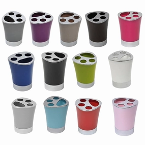 Bathroom Toothbrush and Toothpaste Holder -Chrome Parts- Solid Colors toothbrush holder,bathroom cup,bathroom organizer