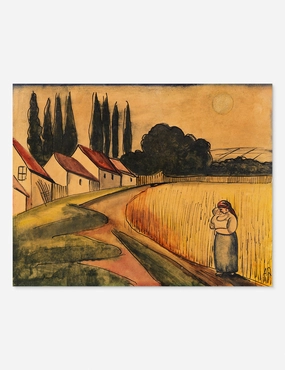 Bauerin mit Kind (Farmer's Wife with Child) Print by Anita Ree wall art,canvas print,home wall decor