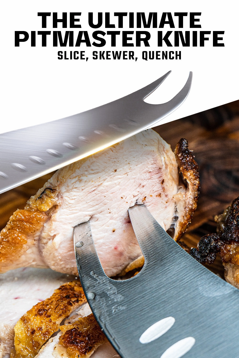 BBQ & Pitmaster Meat Knife 8" with Forked Tip & Bottle Opener | Gladiator Series | NSF Certified | Dalstrong 