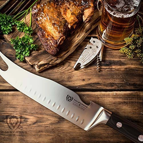 BBQ & Pitmaster Meat Knife 8" with Forked Tip & Bottle Opener | Gladiator Series | NSF Certified | Dalstrong 