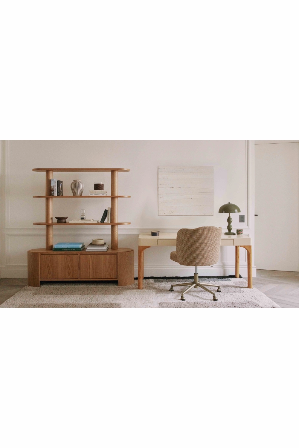 Beige 2-Drawer Desk | NV Gallery Teyho